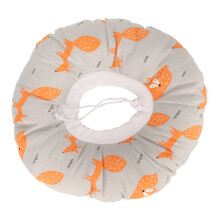 Ear Piercing Pillow Cartoon Animal Pattern 12.6 Inch Orange & Gray