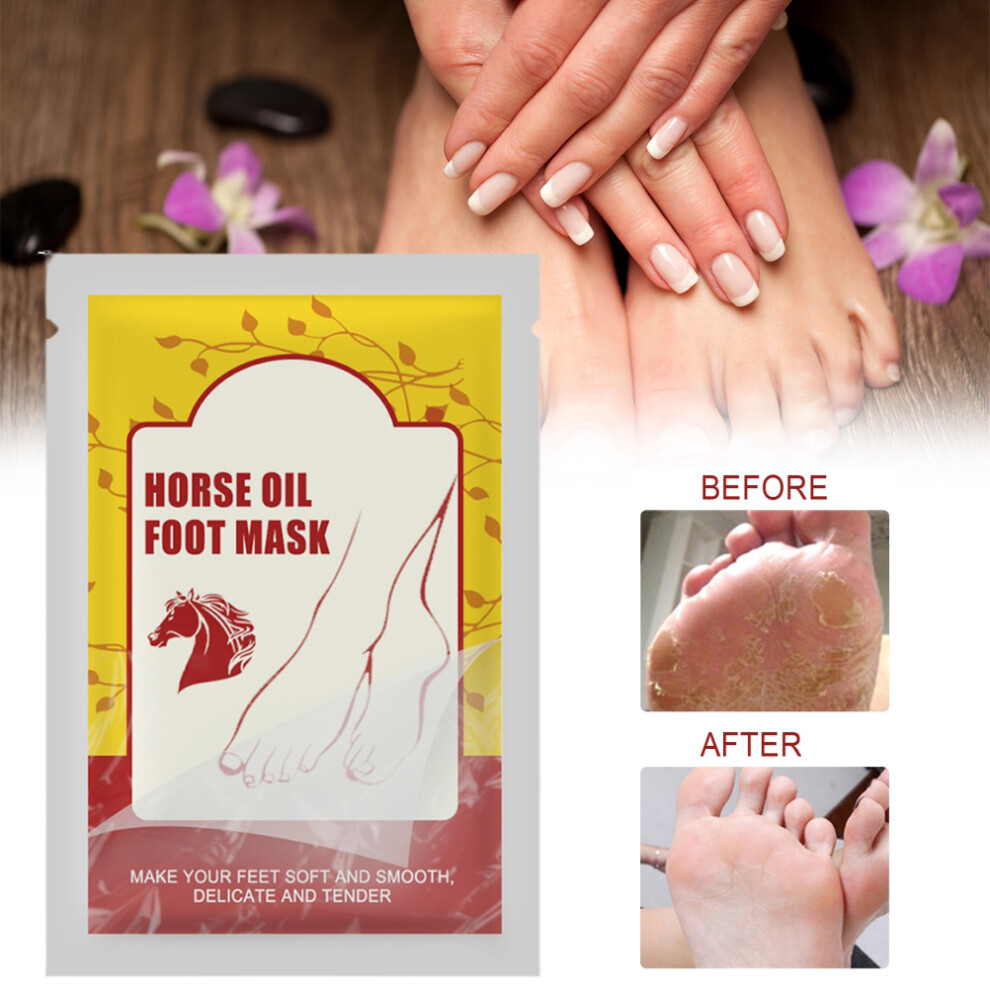 Luxury Foot Peel Sock with Botanical Serum, Universal Size Exfoliating Mask for Dry Feet and Cracked Heels, Natural Skin Renewal Treatment for All