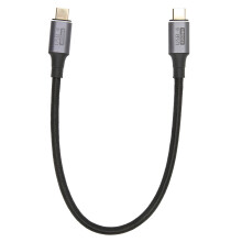 Cable USB C corto con funcionalidad Plug and Play, cable de carga en ángulo recto de 40 Gbps para soporte de pantalla de video y carga rápida en