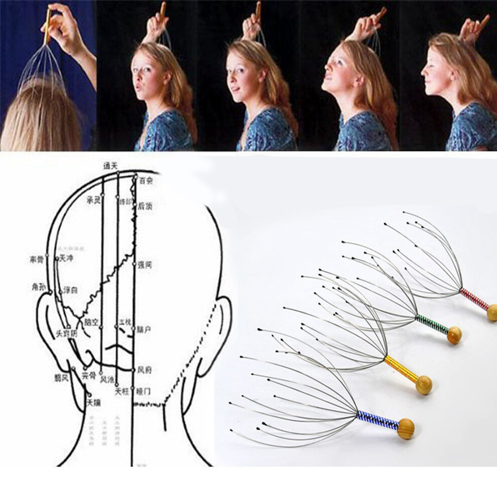 Multifunctional Steel Head Massage Tingler for Stress Relief & Blood Circulation