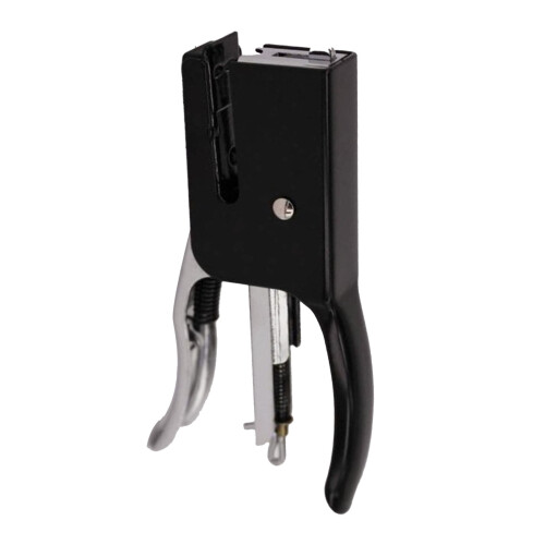Cute Handheld Stapler Sleek Silver Durable Construction Rear Spring Loading Lightweight For School And Office 1