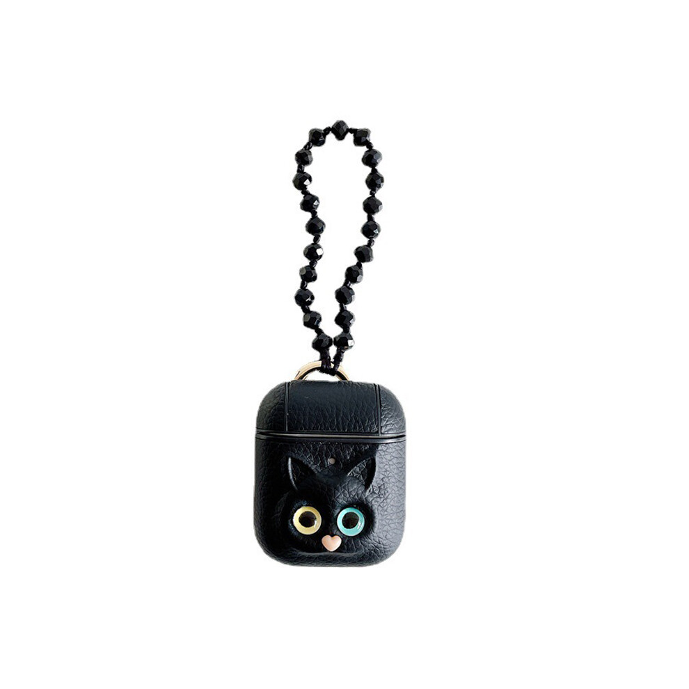 Airpods 1St 2Nd Case Cover Bling Glitter Fashionable Protective Shock Absorbing Anti Scratch Durable Leather With Keychain Elegant Dog Leash Clip 9432746963300