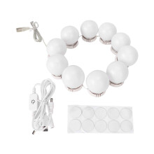 Světlo na líčení s LED žárovkami, stmívatelné, zrcátko na toaletní stolek, napájení z USB, dotykové ovládání, rozteč 33 cm, tenký