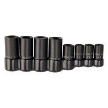 8 Piece Tap Socket Set 1/4' and 3/8' Square Drive Tap Wrench Adapter Metric and SAE Carbon Steel