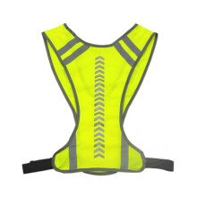 Fluoreszierend gelbe Warnweste mit reflektierenden Streifen, verstellbarem elastischem Taillengürtel, Schnellverschlüssen und leichtem,
