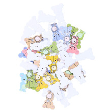 50Pcs Colorful Cartoon Bear Wooden Clothes Buttons for DIY Crafts and Clothing Decor