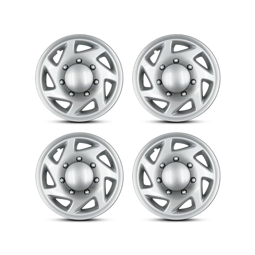Hubcaps 16 Inch Wheel Covers Set Of 4 For Ford Econoline E250 E350 E450 Glossy Durable Silver 9092120391510