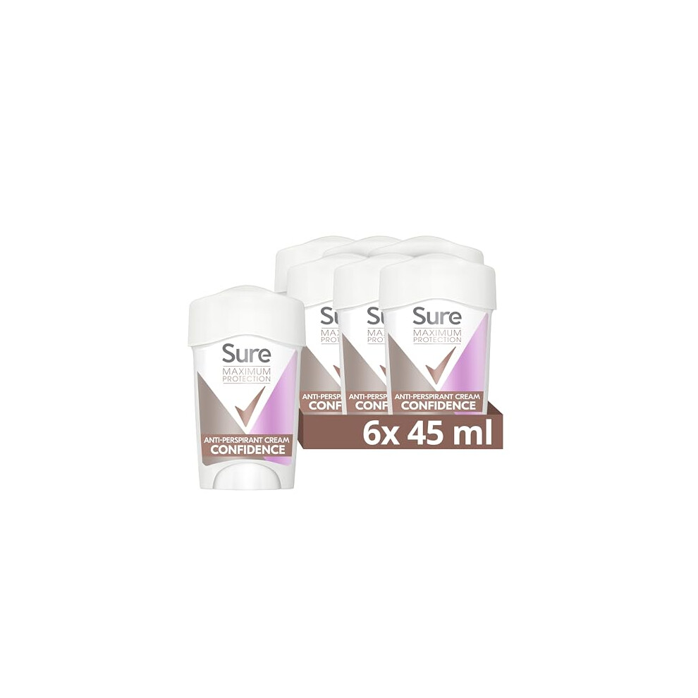Sure Maximum Protection Confidence Anti-Perspirant Cream Women's Deodorant Stick With 3X Stronger* Sweat Protection For 96 Hour Sweat And Odour