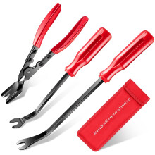 Auto Trim Removal Tool Kit with Clip Removal Pliers, 3pcs Car Door Panel and Fastener Remover Set