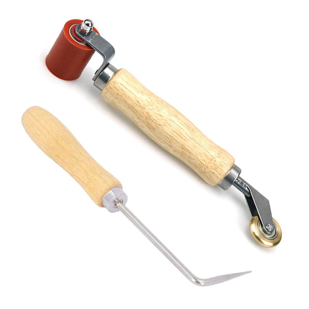 Roofing Seam Roller With Wooden Handle, 40Mm Silicone And 6Mm Brass Detail, Tpo Pvc Epdm Welding Tool 9044945419290