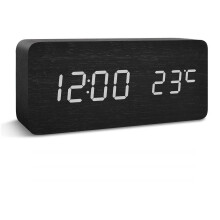 Digitaler Wecker mit deutlichen LED Ziffern und Temperaturangabe Black