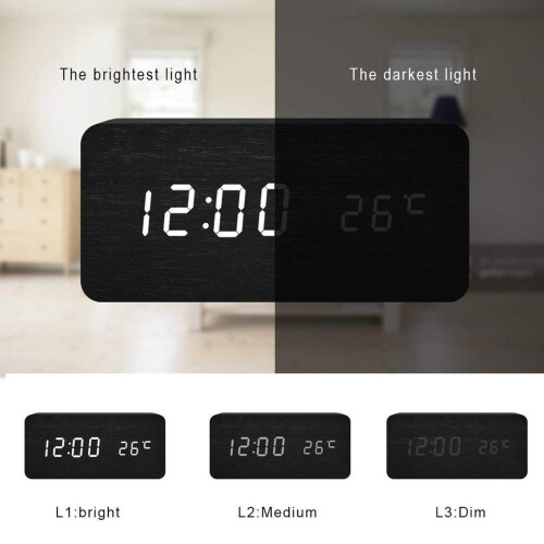 Sveglia digitale a LED Black 2