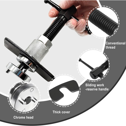 Brake Caliper Wind Back Tool for Easy Rear Brake Pad Replacement, Works Left and Right, Universal 2