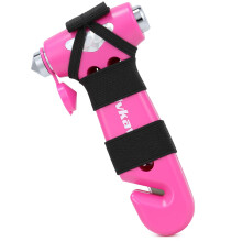 3in1 Tungsten Steel Car Safety Hammer Window Breaker with Seat Belt Cutter Emergency Tool Pink