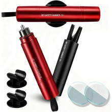 2PCS Spring Loaded Car Window Breaker with Hidden Seatbelt Cutter Emergency Escape Tool Red and Black