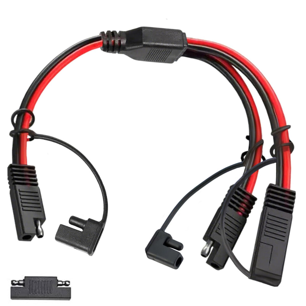 10Awg Sae Y Splitter Cable With Reverse Polarity Adapter For Solar Panel Battery Charger Motorcycle 9070919970344