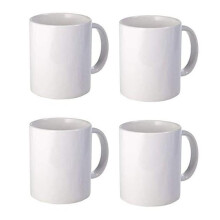 11 oz White Sublimation Coffee Mugs Pack of 4 Blank Ceramic Cups with Gift Box for Heat Transfer