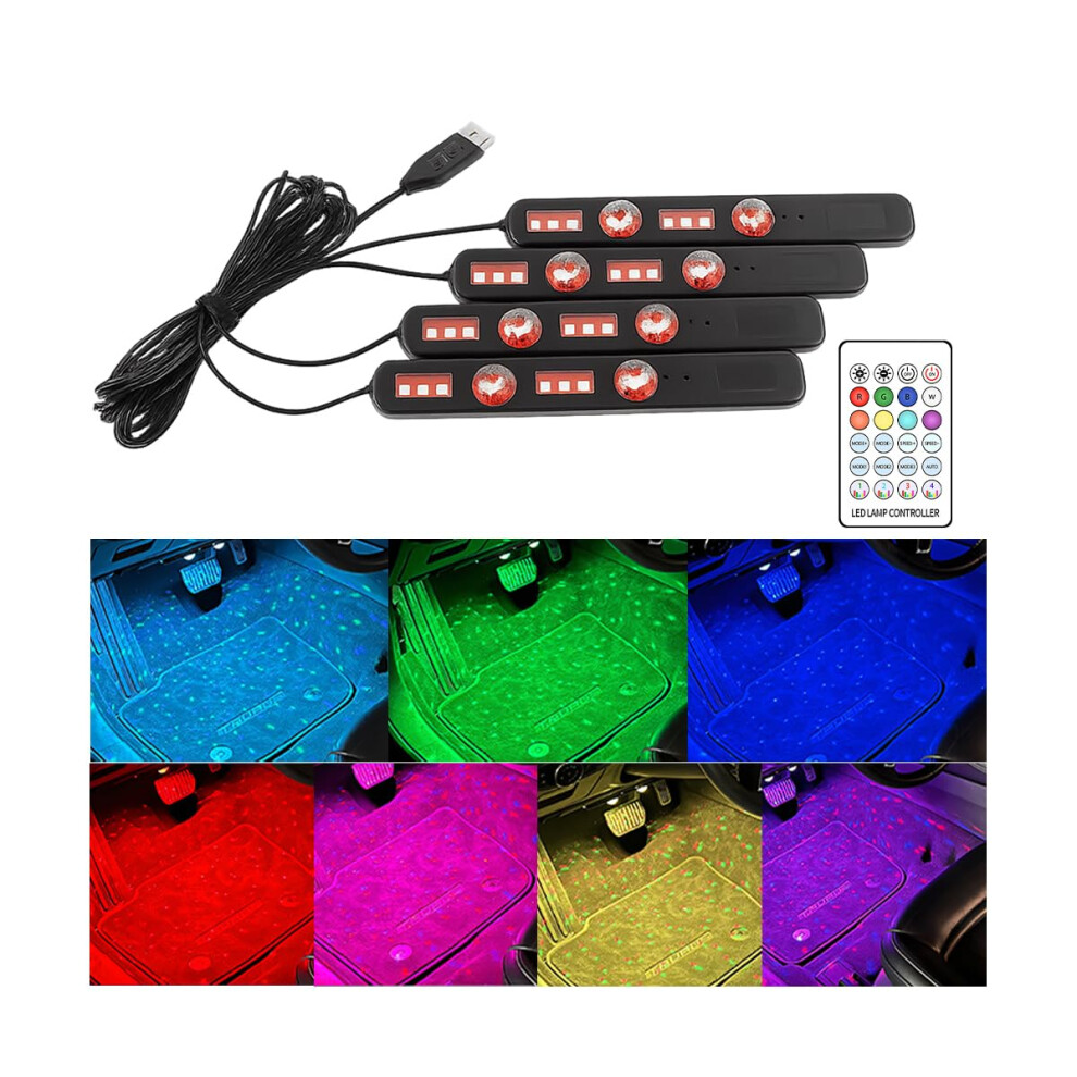 Car Interior Led S 4In1 Rgb Ambient Ing Kit With Music Sync And App Control Usb Universal Fit Light 9455672883269