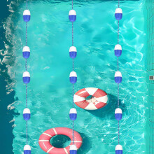 165ft Pool Safety Rope with Floats and Hooks, PreAssembled Swimming Pool Divider for Indoor Outdoor