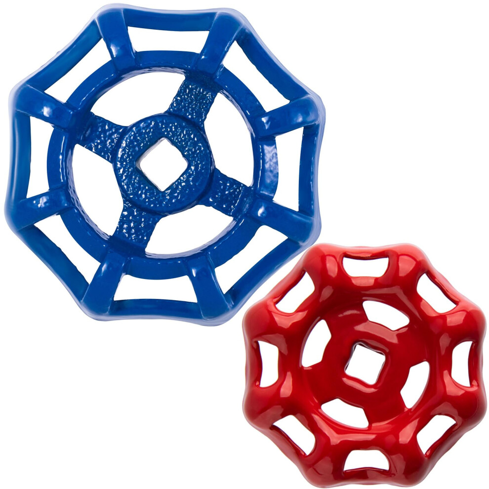 Outdoor Faucet Handle Replacement 2 Pack, Rustproof Hose Bib Wheel, Red And Blue, Universal Fit 9174973522416