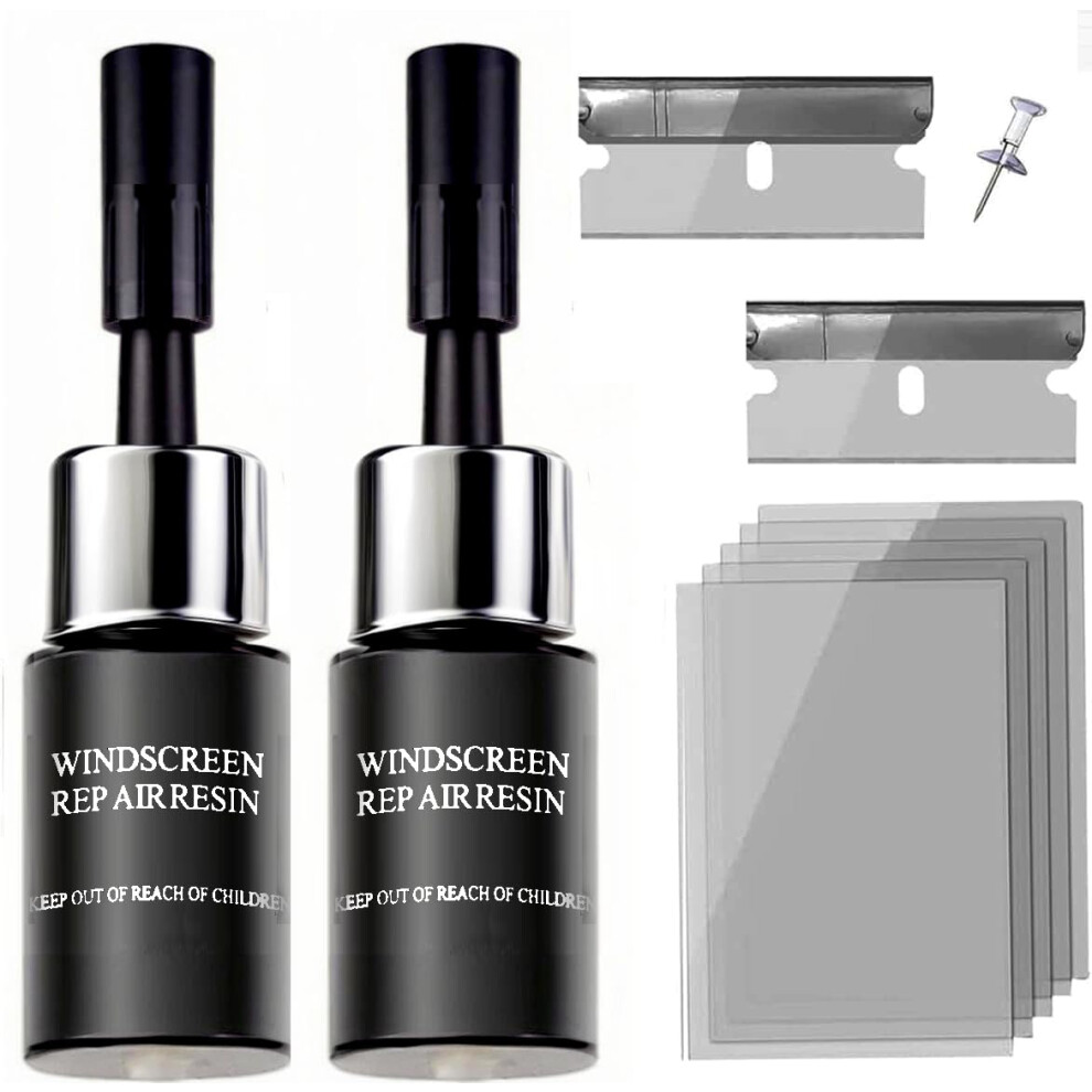 Windshield Kit With Nano Resin Clarity For Quick Chip And Crack Fix, Transparent Fluid 9092120392807