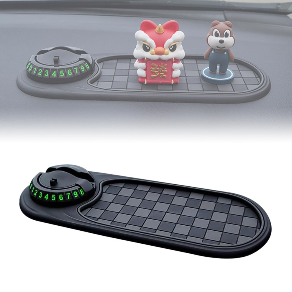 Car Dashboard Antislip Mat With Phone Holder, Privacy Number, Universal Fit For Keys And Sunglasses (Greyblack) 9092120392975