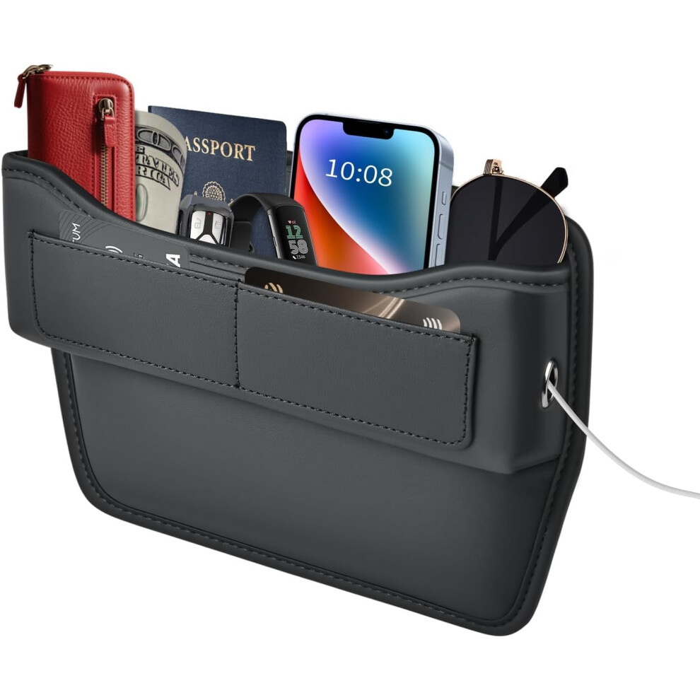 Leather Car Seat Gap Filler Organizer With Multiple Compartments For Car Suv Truck 9092120393200