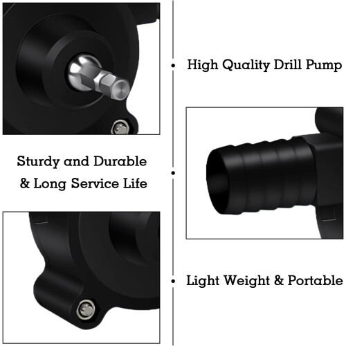 Drill Pump with SelfPriming Function for Fast Liquid Transfer, Easy Drill Attachment, Portable Design 2