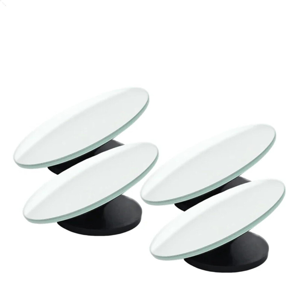 Frameless 360 Adjustable Blind Spot Mirrors Wide Angle Vision For Cars 4Pcs White 9455672884426