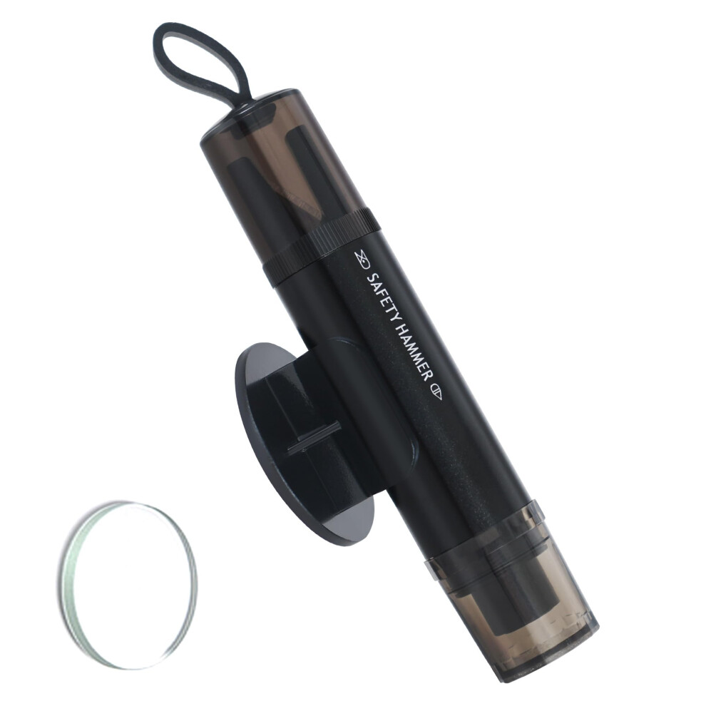 Car Emergency Escape Tool With Springloaded Glass Breaker And Hidden Blade Seatbelt Cutter, 1Pc Black 9455672884532