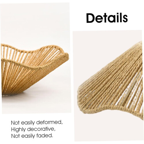 Boho Flower Shape Rattan Pendant Light Shade Rustic Woven Ceiling Fixture for Bedroom Kitchen 1