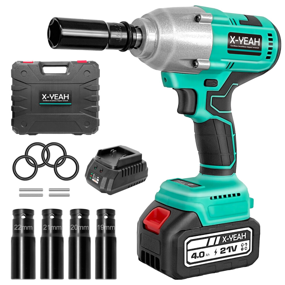 1/2 Inch Cordless Impact Wrench 550Nm Torque Brushless Electric Impact Gun With 4.0Ah Battery 9092120394061