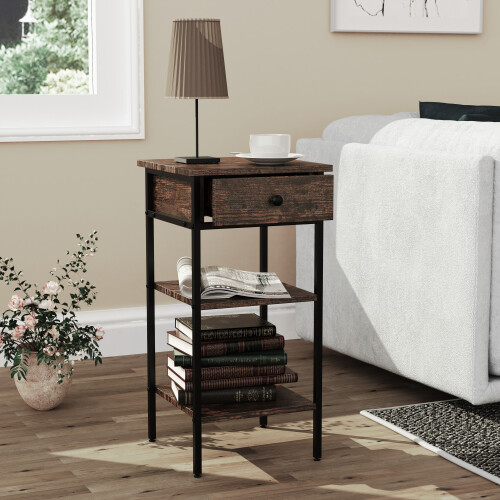 (Home Assembly Required, Coffee Tables) Side table bedside table Aulari L Vintage oak 2