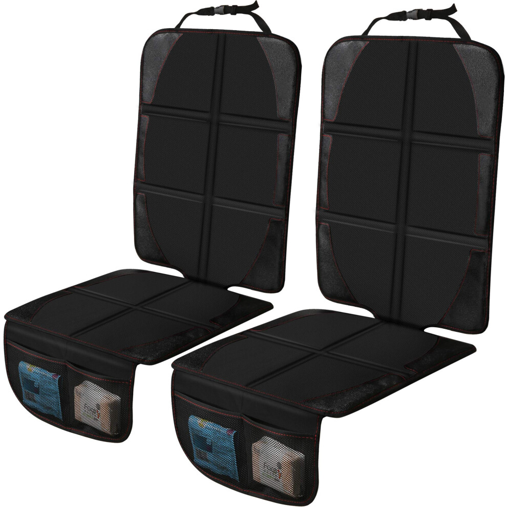 Beicarin Car Seat Protector Cushion Mat, 2 Pack Baby Seat Protector Child Car Seat With Organizer Pocket, Auto Dog Pad With Non Slip Backing