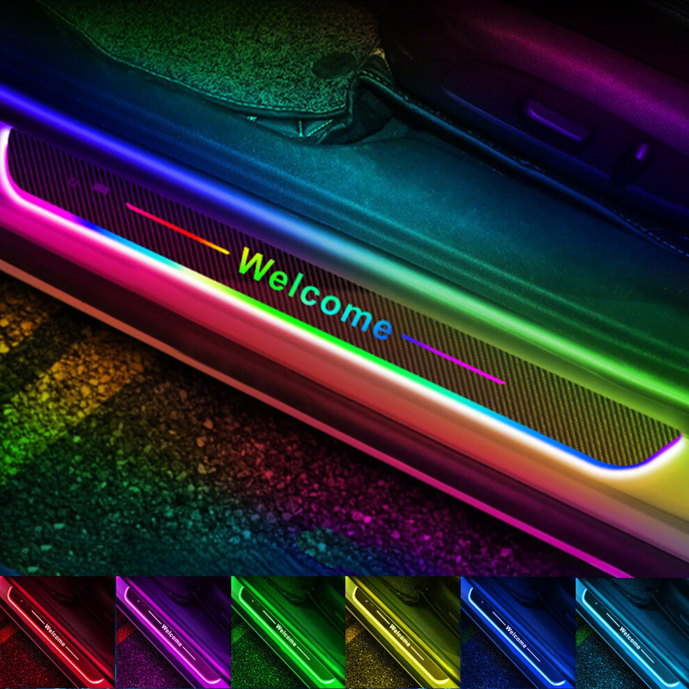Custom Led Door Sill Plates With Smart Autosensing, 7Color Display, 28 Modes, Engraving 9455672885461