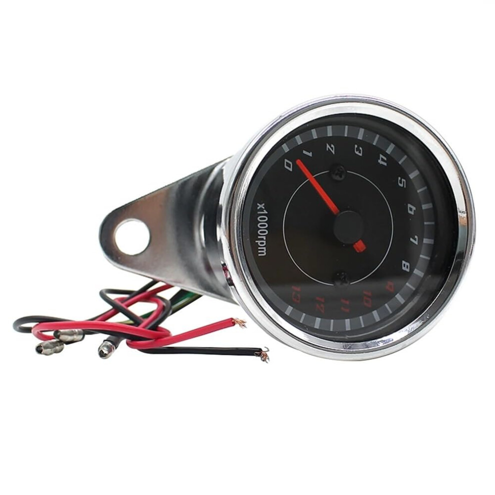 Universal Motorcycle Tachometer And Odometer Gauge 12V Led Backlit Clear Display Blue 9092120394573