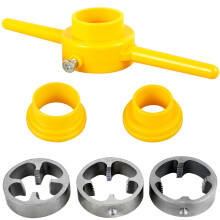 PVC Pipe Threading Tool Kit with 1/2 3/4 1 Inch Dies, Accurate Thread Cutting for Plumbing