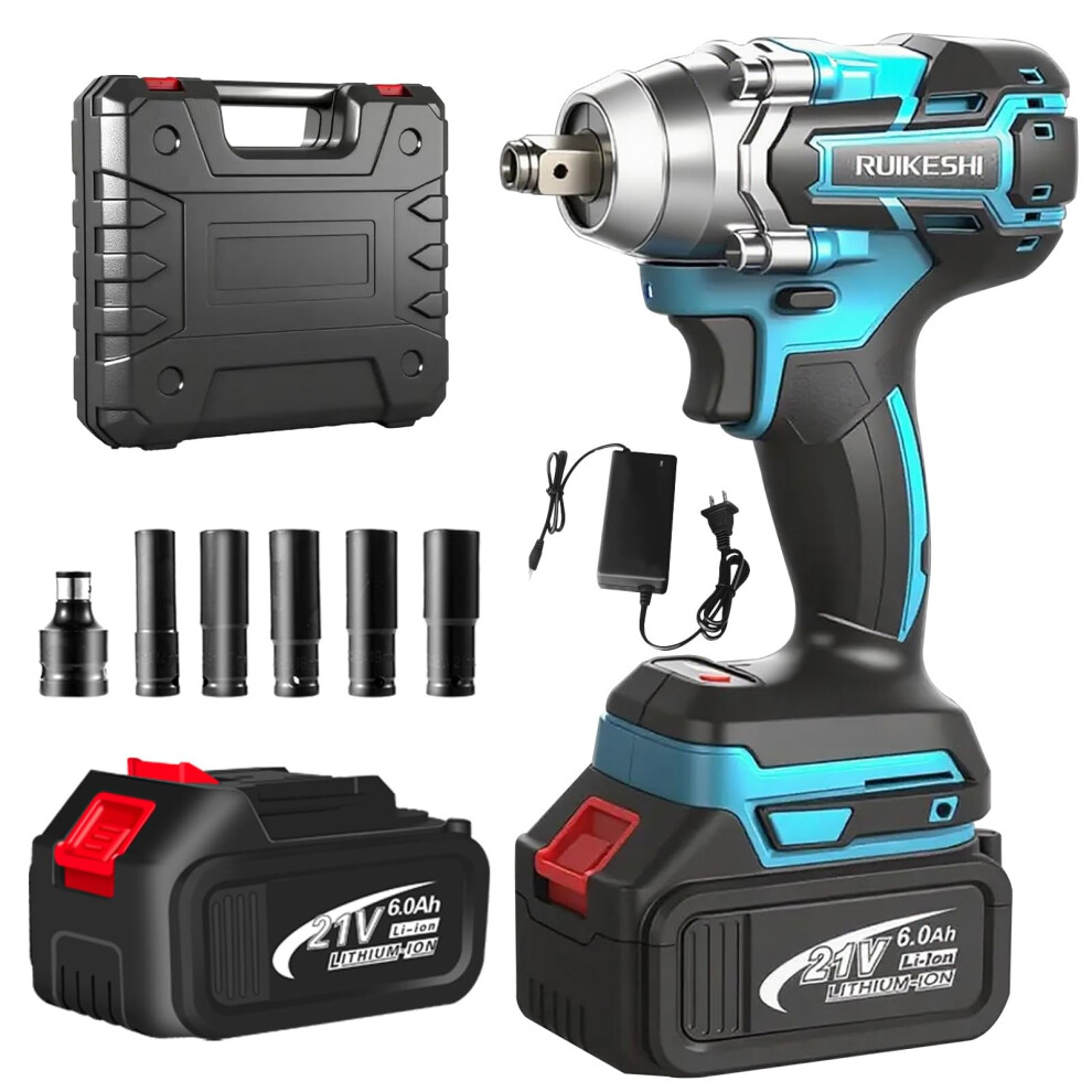 21V Cordless Impact Wrench Kit Torque Output With Battery And Case For Lug Nuts On Trucks 9455672886277