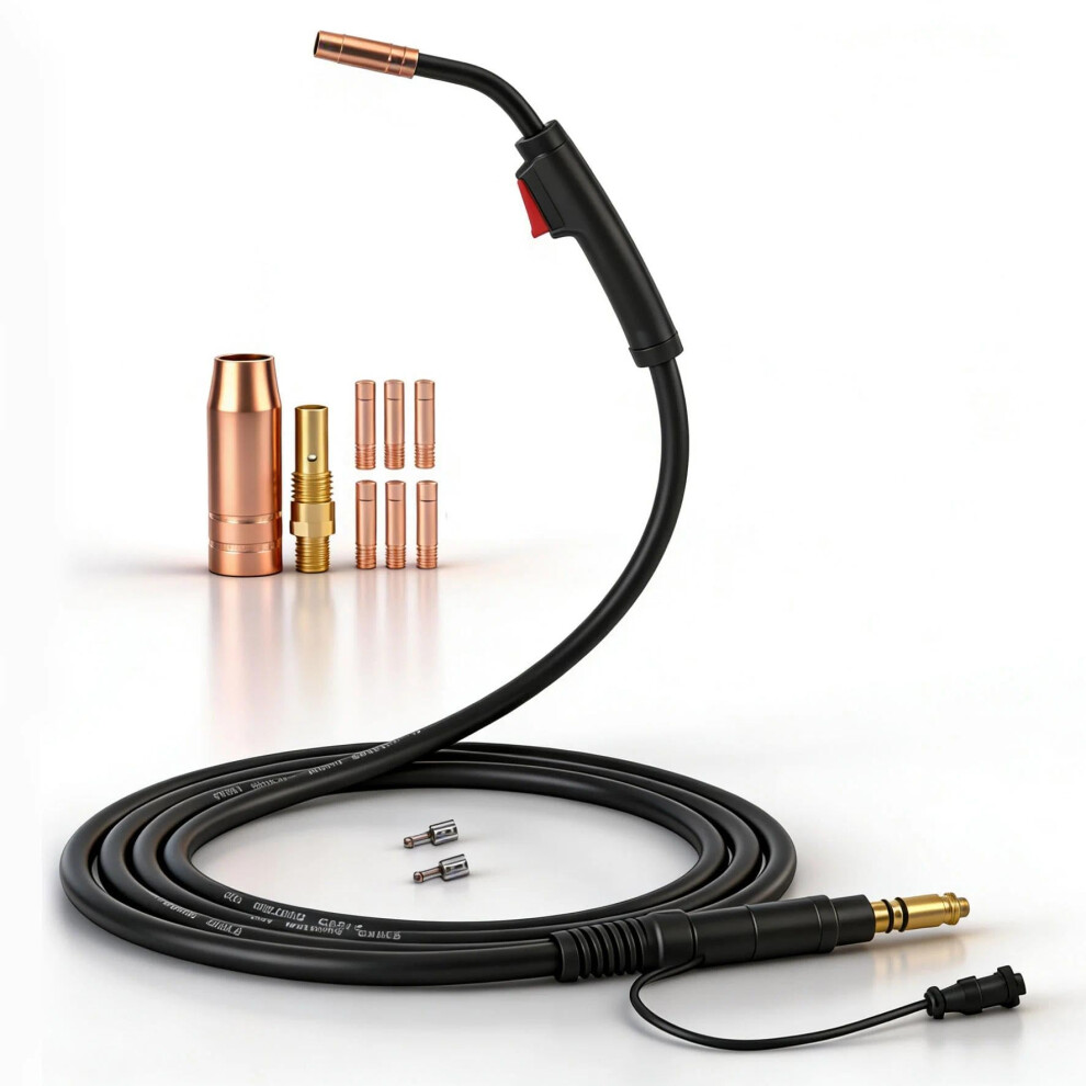 15Ft Mig Welding Gun 180A For Vulcan Migmax 140 215 Omnipro 220 With Nozzle Diffuser And 8 Tips 9044945420449