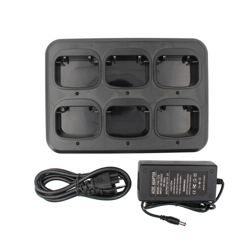 Two Way Radio Multi Unit Charger 6 Bay with LED Status for TYT MD390 MDUV390 RT Series
