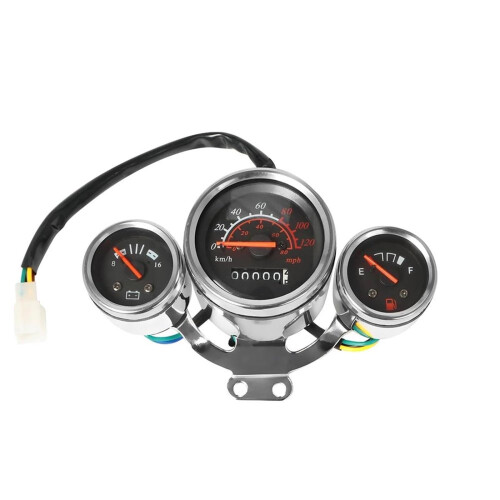 Motorcycle Speedometer Digital Tachometer Odometer Voltmeter Fuel Gauge Kit
