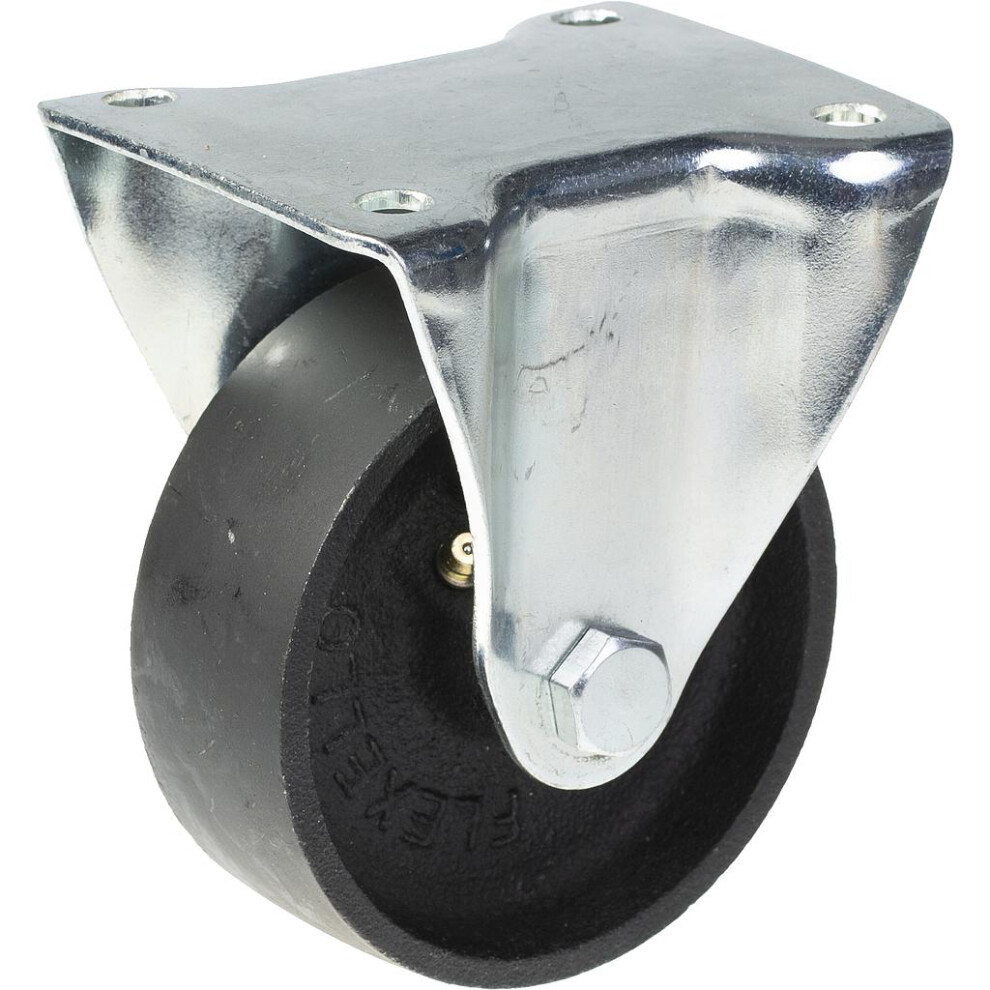 Parnells 100Mm Fixed Castor With Black Cast Iron Wheel