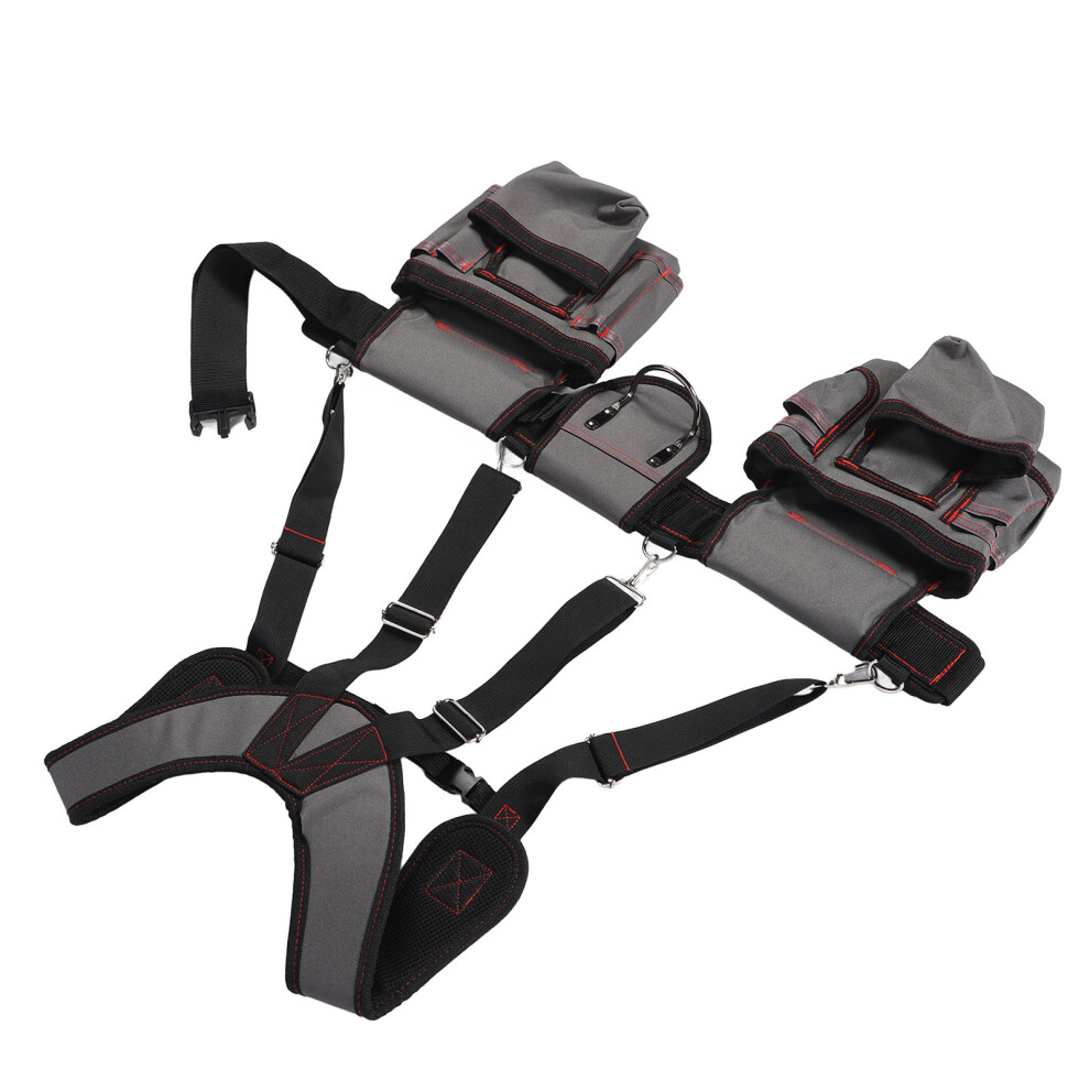Electrician Carpenter Gardener Tool Belt With Suspenders 12 Pockets Heavy Duty 3501383409390