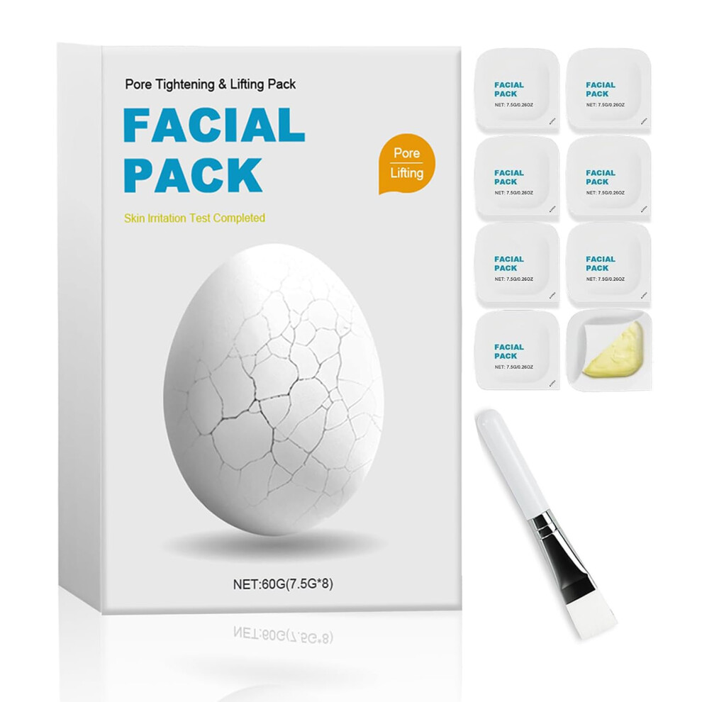 Zombie Facial Mask with Brush for Deep Hydration and Pore Tightening, Clay Mud Face Mask Set 8pcs