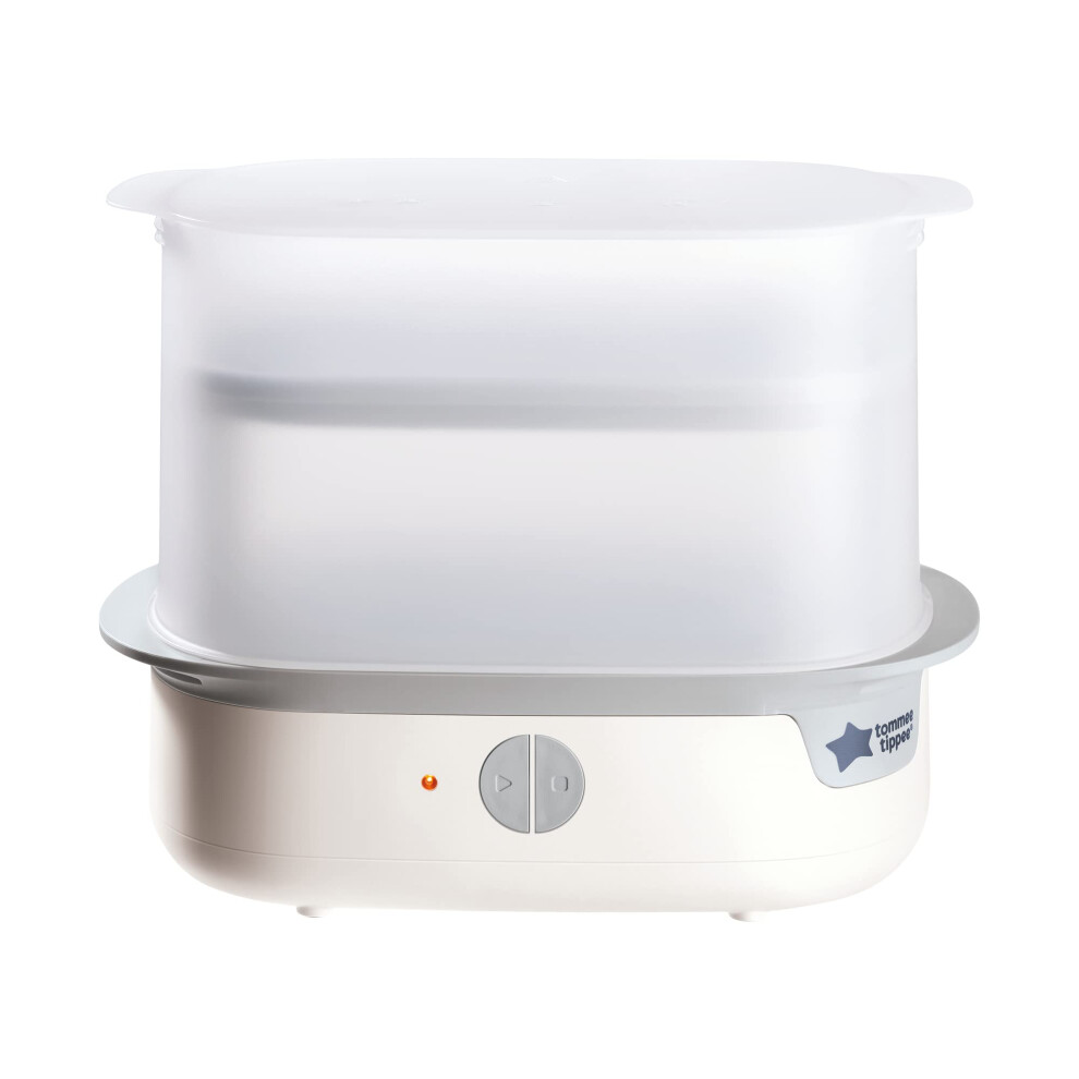 New Tommee Tippee Supersteam Electric Steam Steriliser For Baby Bottles, Kills Viruses And 99.9 Percent Of Bacteria, 5-Minute Sterilisation Cycle, White 423221