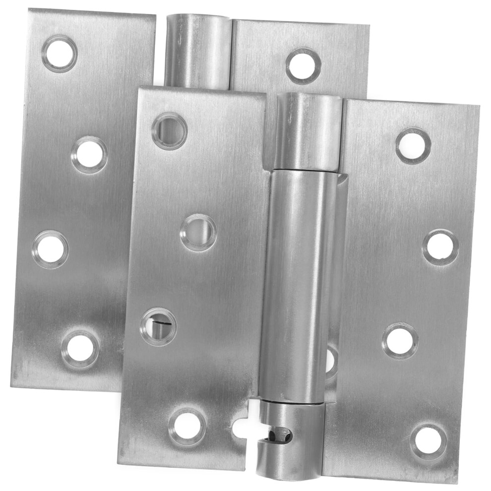4 Inch Self Closing Door Hinges Heavy Duty Steel Spring Loaded For Garage And Interior Doors Silver 9113335734470