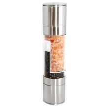 2in1 Stainless Steel Salt and Pepper Grinder with Adjustable Ceramic Mill and Easy Refill Lid