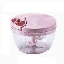 Manual Food Chopper with Stainless Steel Blades for Vegetables Garlic Onions Nuts 500‑900ml Pink