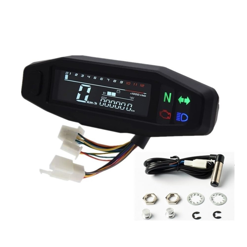 Universal Motorcycle Digital Speedometer Tachometer With Turn Signal Indicator And Odometer 9092120396614