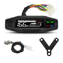 Universal Motorcycle Digital Speedometer LCD Tachometer Gauge with Turn Signal and Mileage Tracking